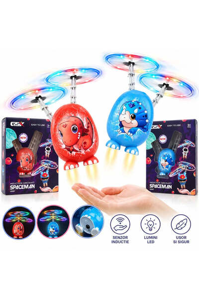 Issa Jucărie zburătoare cu inducție, 10 cm, cu senzor și lumini LED