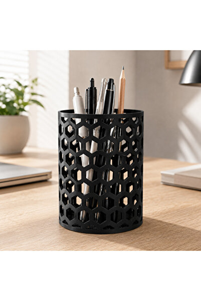 3DPrintLix Petek Desenli Modern Masaüstü Kalemlik ve Ofis Düzenleyici