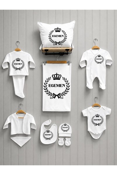 babyqold Kişiye Özel İsimli Erkek Bebek Hastane Çıkışı Taç Desenli Yenidoğan ...