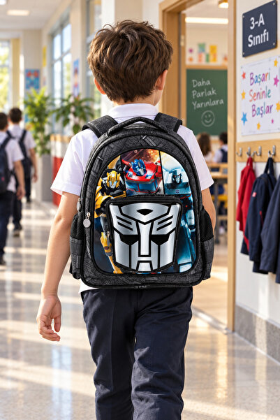 DODOMAR Τσάντα Δημοτικού Σχολείου Transformers Cybertron Optimus Prime Παιδικ...