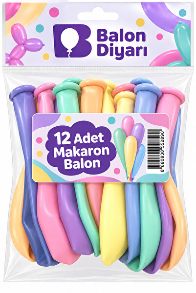 BALON DİYARI 12'li Karışık Makaron Balon Soft renkler açık renkler