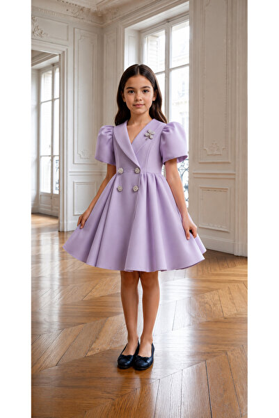 MUSGEM Special Design Umay Model Lilac Color Stone Accessory Girl's Evening D...