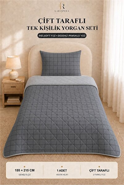 Larispera Wellsoft Tek Kişilik Çift Taraflı 155 x 215 cm +1 Adet 50 x 70 cm Y...