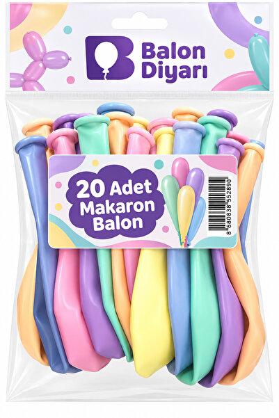 BALON DİYARI 25'li Karışık Makaron Balon Soft renkler açık renkler