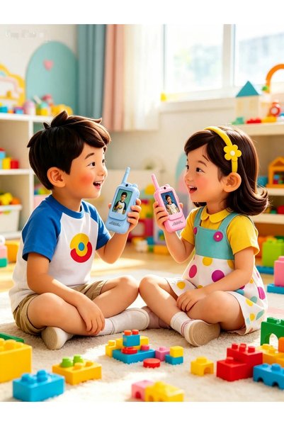 ABAJ Kids Video Walkie Talkie Toy (2-Pack) - 2.4G WiFi Rechargeable Handheld Intercom with 2-Inch Screen and Fun Voice Changing Function for Boys & Girls