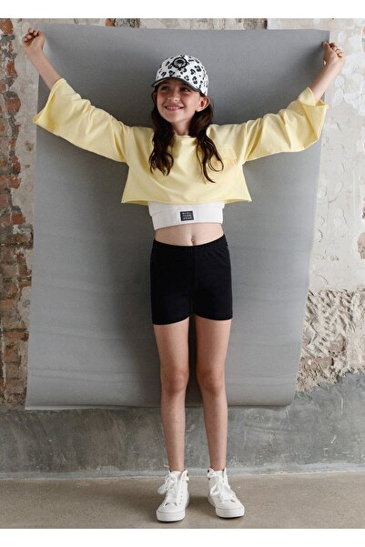MAYORAL Girl's Combed Cotton Shorts Black