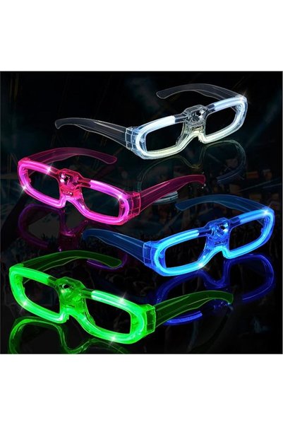 NW NessiWorld Blue Led Light-Up Party Glasses 3 Modes – Glow & Night Fun Glasses