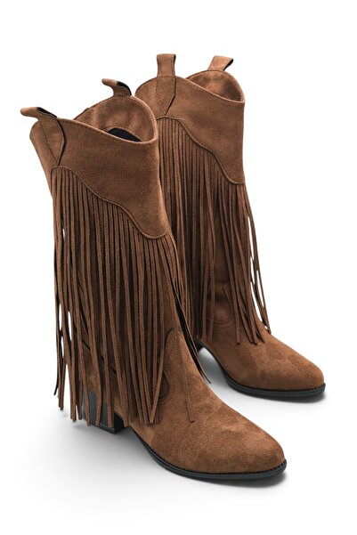 Riccon Phoebe Diva Kadın Püsküllü Western Çizme 0012897