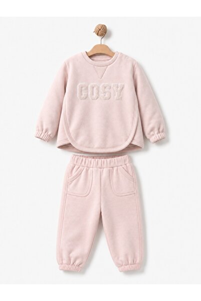 blumi kids Ultra Soft Punch Nakışlı Bebek Eşofman Takımı (3-24 Ay)