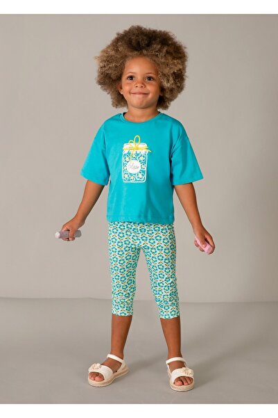 MAYORAL Girl's Oversize Printed Tshirt Blue