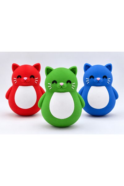 Figür Dünyası Miniş Oyuncaklar miniş kedi sallanan kedi stres oyuncağı 3d