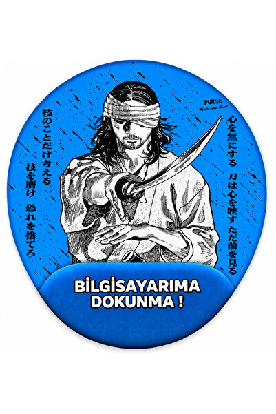 Kör Samuray Manga Bilgisayarıma Dokunma Dilek Destekli Mouse Pad