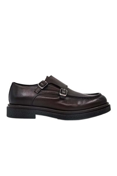 Alberto Rossi 101 7Km 4823 Double Buckle Men's Classic Shoes - Dark Brown