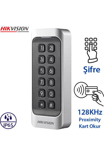 (DS-K1107AEK) PROXIMITY DESTEKLİ ŞİFRE+KART OKUYUCU WIEGAND (W26/W34) ÖZELLİK 125KHZ IP65