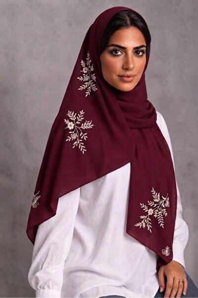 Veil Designer طرحه بوال قماش ياباني طبقتين بتطريز علي كامل الطرحه لاستخدام ال...