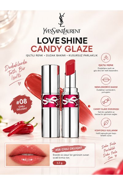 Yves Saint Laurent Loveshine Candy Glaze Lip 3.2 g – Gloss That Adds Shine, M...