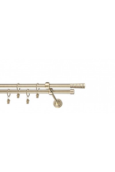 Perdegal Galerie metalica Striat Dubla Clasica 16mmx300cm, cu Inele din Metal...