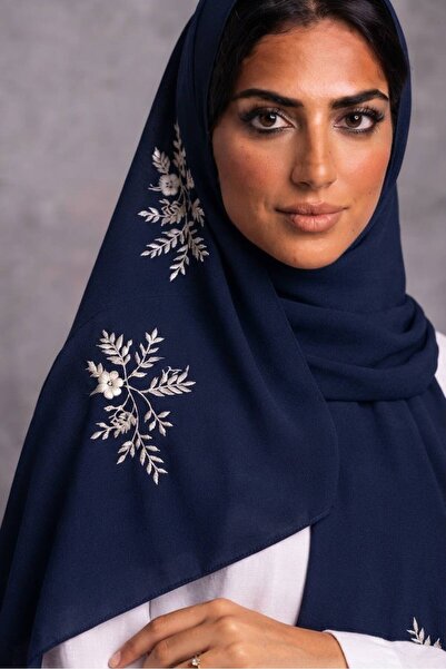 Veil Designer طرحه بوال قماش ياباني طبقتين بتطريز علي كامل الطرحه لاستخدام ال...