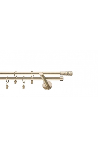 Perdegal Galerie metalica Striat Dubla Moderna 16mmx240cm, cu Inele din Metal...