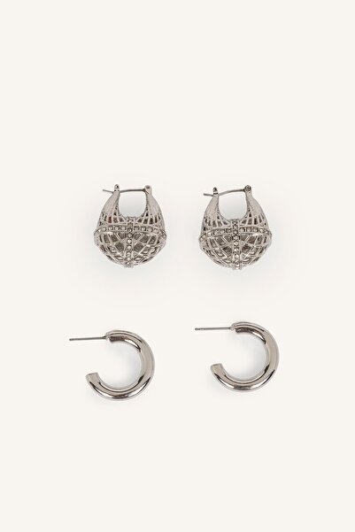 DeFacto Women's 2-Piece Hoop Earring Set I7116Axns