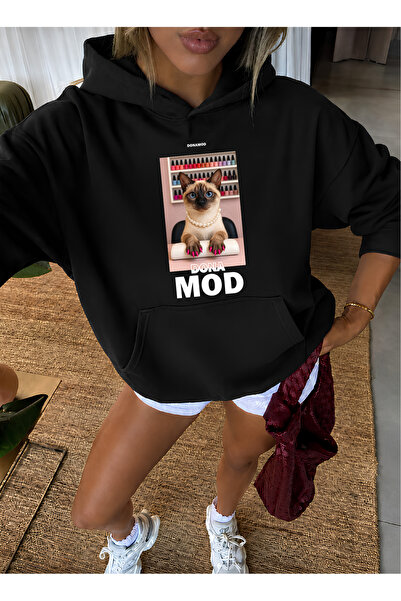 donamod Unisex Animal Cat Reflect Mood Gift Σχεδιασμένο φούτερ για φίλους, αδ...