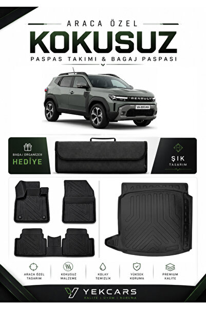YEKCARS RENAULT DUSTER BENZİN/HYBRİD 2026 MODEL ARACINIZA ÖZEL 4D KARBONLU KA...