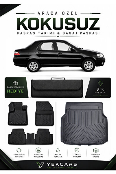 YEKCARS FİAT ALBEA 2005 MODEL ARACINIZA ÖZEL 4D KARBONLU KAUÇUK PASPAS TAKIMI...