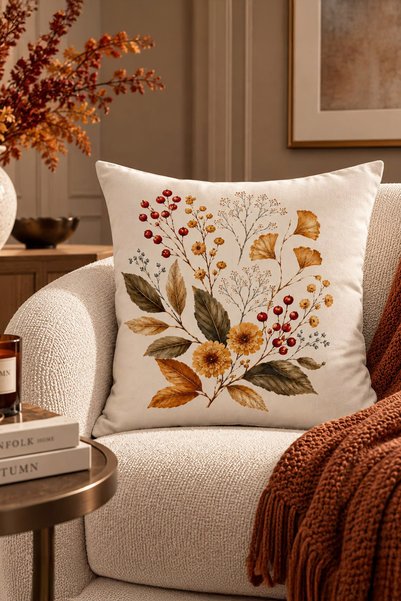 Bertille Home Autumn Series Double-Sided Digital Printed Throw Pillow Cover (...