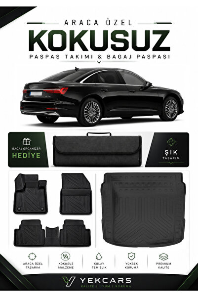 YEKCARS AUDİ A6 2023 MODEL ARACINIZA ÖZEL 4D KARBONLU KAUÇUK PASPAS TAKIMI VE...