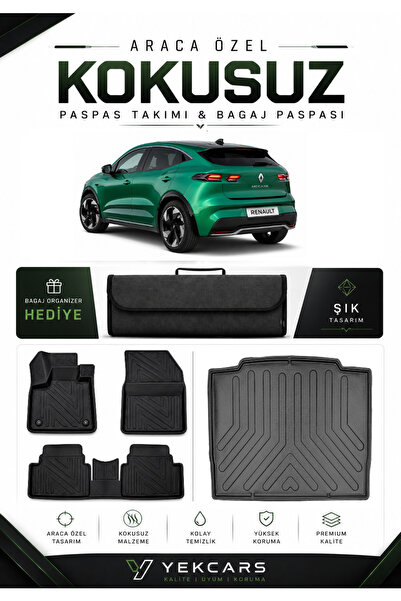YEKCARS YENİ RENAULT CLİO 6 2026 MODEL ARACINIZA ÖZEL 4D KARBONLU KAUÇUK PASP...