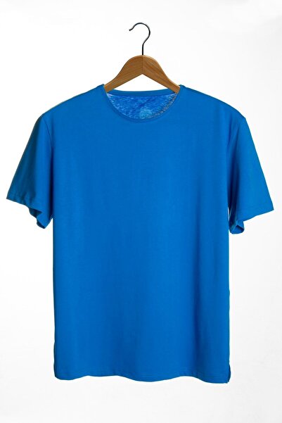 luci sports Μπλουζάκι Unisex Blue Crew Neck Basic Oversize