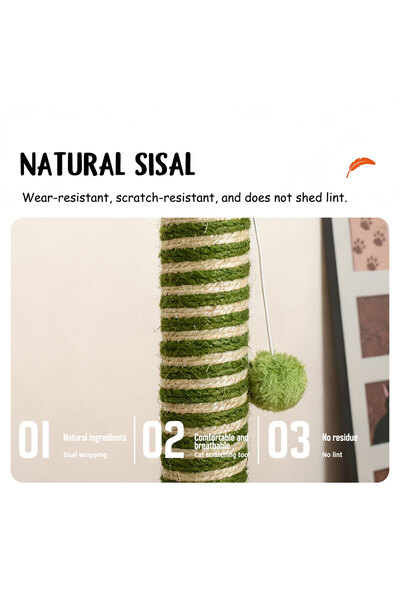 KidLe Cat Scratching Post Sisal Rope Scratcher for Indoor Cats with Hanging Ball Cats Toys
