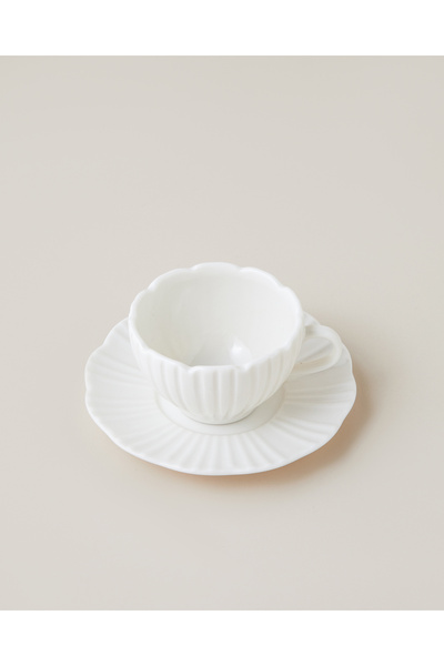 English Home Florvia Bone Porselen 4 Parça 2 Kişilik Kahve Fincan Takımı 110 ml Beyaz