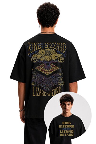 Fuddy Moda Unisex King Gizzard and the Lizard Wizard Back Printed T-Shirt, Ov...