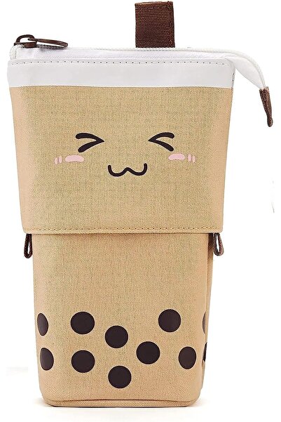 Arabest Cute Pop-Up Standing Pencil Case,Retractable Canvas Stationery Storag...