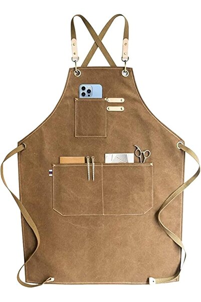 Arabest Canvas Kitchen Apron for Men and Women,Adjustable Cross Back Chef Apr...