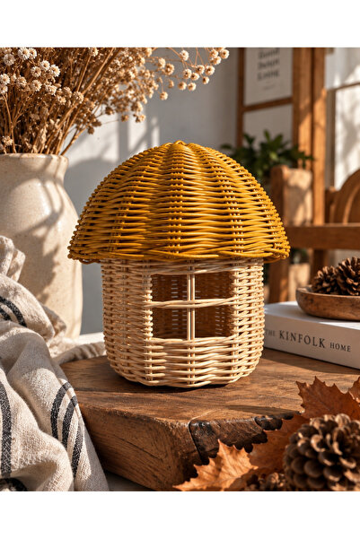 His Art Workshop Rattan Bambu Bohem Mantar ev Hardal