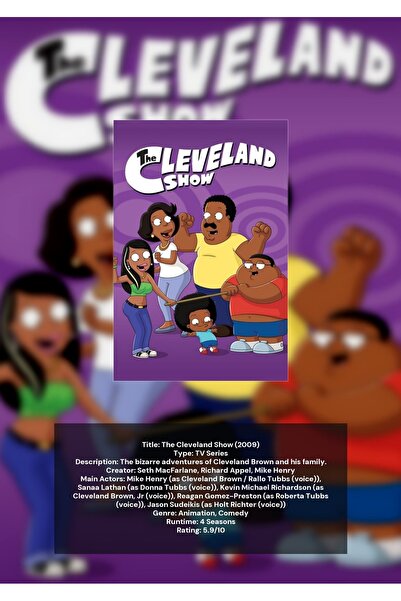 OEM Αφίσα Ινφογραφικού Σχεδιασμού The Cleveland Show (Σειρά Κινουμένων Σχεδίω...