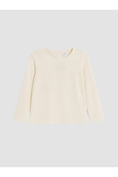 LC Waikiki Peak New Season Ecru Crew Neck Girls' T-Shirt