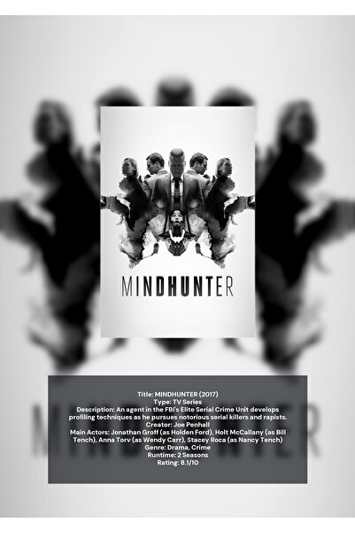 OEM Αφίσα Ινφορματογραφίας Mindhunter, Σειρά Ψυχολογικού Θρίλερ, Χαρτόνι 250γ...