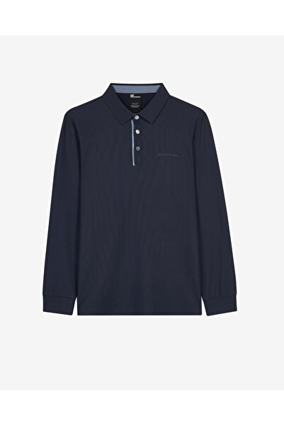 SKECHERS M Long Sleeve Waffle Polo Erkek Lacivert Polo Yaka Tshirt S2620148-4347