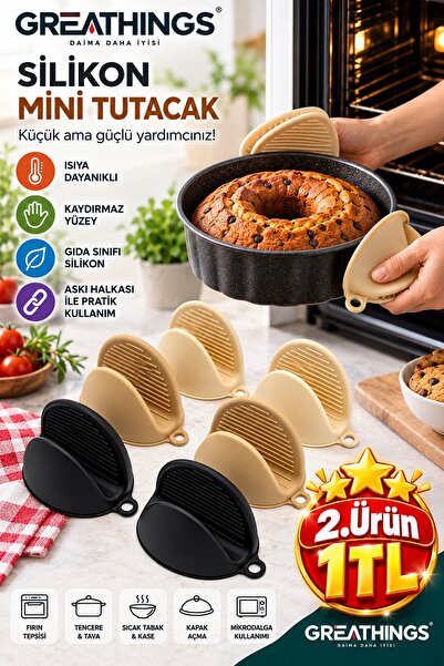 Greathings Colorful Silicone Mini Oven Mitts Heat Resistant Non-Slip Pot Pan ...