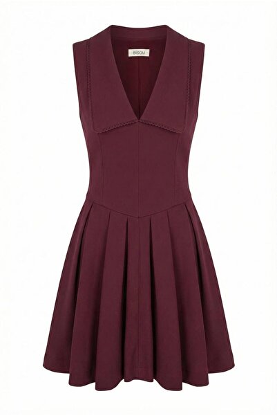 Bisou Mini Elbise - Bordo