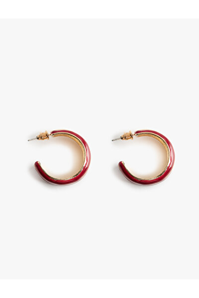 Koton Plated Detailed Hoop Earrings