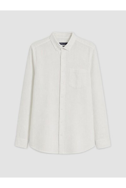 LC Waikiki Özmarka New Season White Regular Fit Dobby Men's Shirt