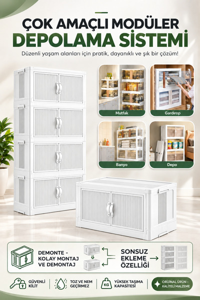 SAFİR Çok Amaçlı Modüler Depolama Sistemi – Kilitli, Toz ve Nem Geçirmez Sakl...