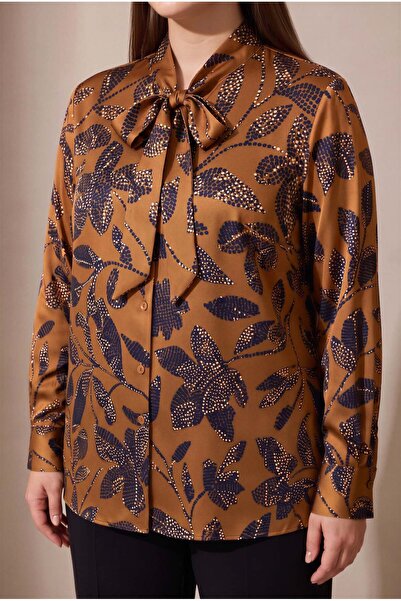 RMG Collar Scarf Detailed Viscose Inside and Satin Outside Large Size Pattern...