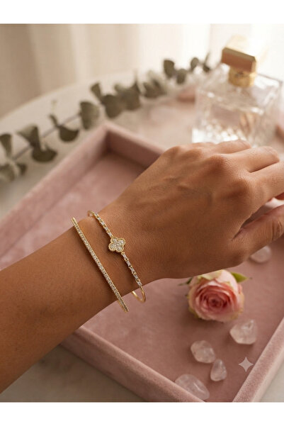 Generic Brand Elegant Adjustable Cuff Bracelet with Zircon Stones