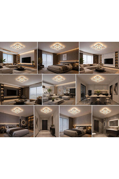 luminisled Lustră LED cu patru pătrate, iluminare 250W