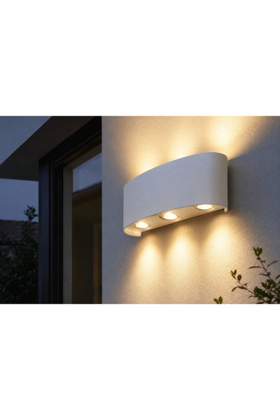 luminisled Aplică led Exterior -Triple Beam Alb 6w,iluminare 60w